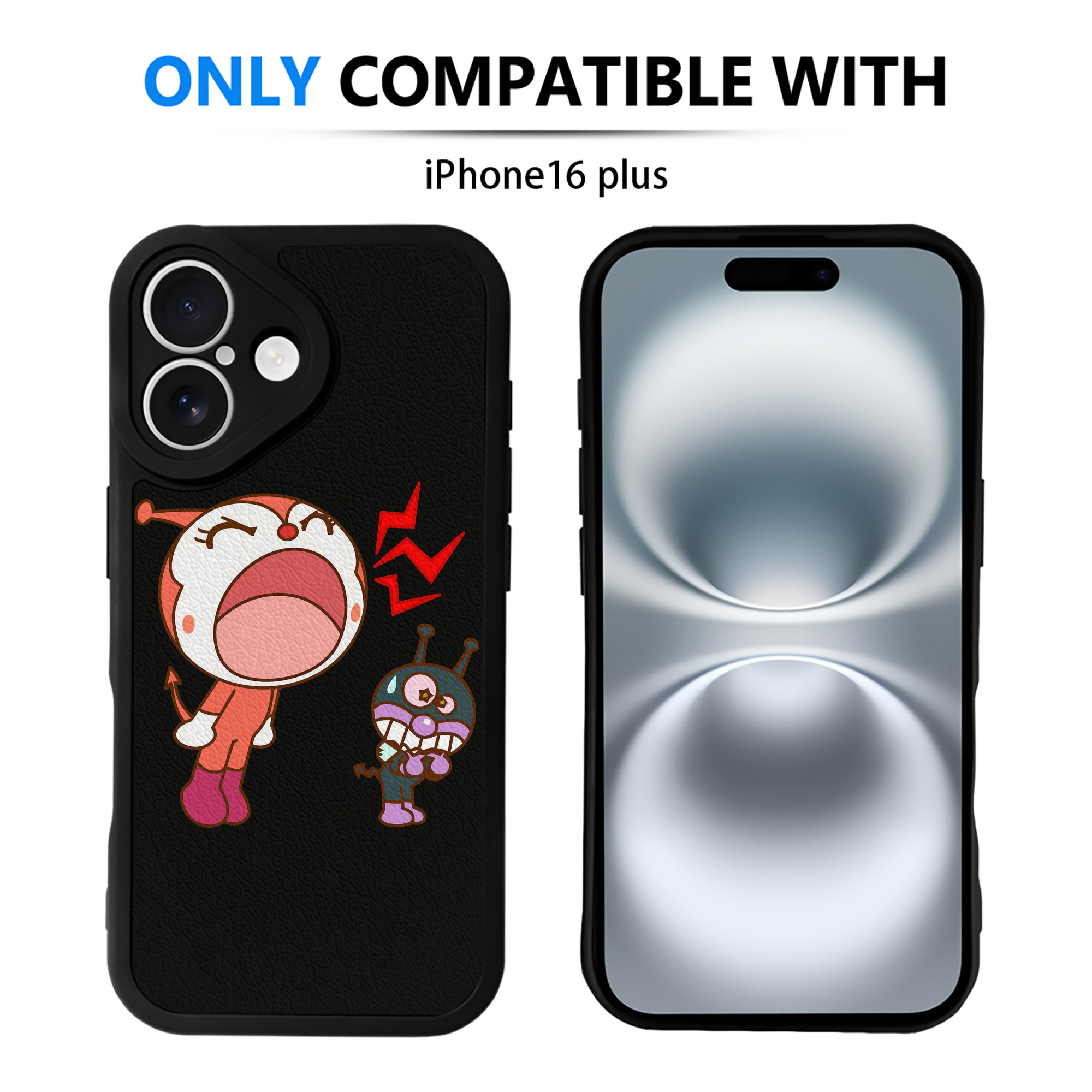 （画像用） アンパンマン Anpanman 【iPhone 16シリーズ対応】シリコンスマホケース（レザー調） 材質：シリコン